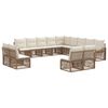 vidaXL Ensemble de canap&eacute; de jardin 13 pcs Beige polyrotin