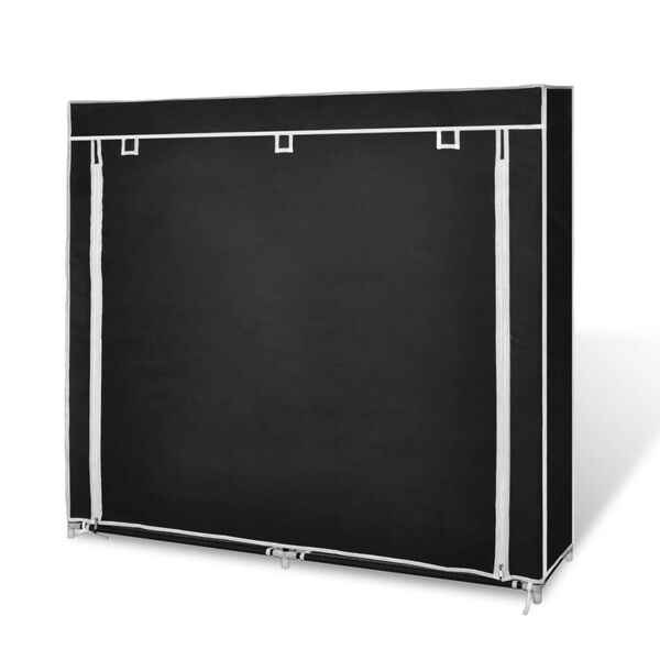 vidaXL Armoire à chaussures avec housse 115 x 28 x 110cm Tissu Noir