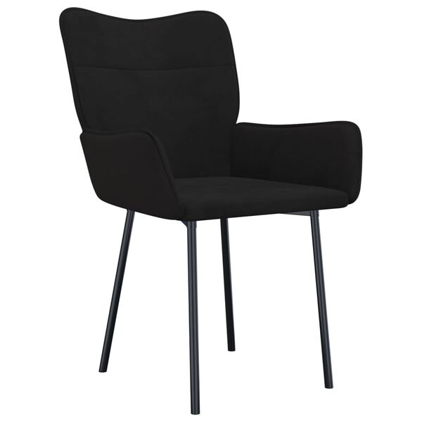 vidaXL Chaises &agrave; manger lot de 2 Noir Velours