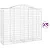 vidaXL Paniers &agrave; gabions arqu&eacute;s 5 pcs 200x50x160/180 cm Fer galvanis&eacute;