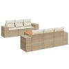 vidaXL Salon de jardin avec coussins 7 pcs beige r&eacute;sine tress&eacute;e