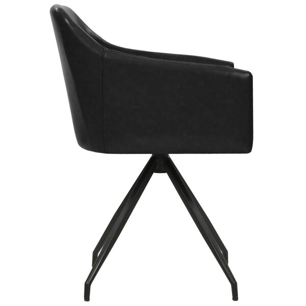 vidaXL Chaises &agrave; manger pivotantes lot de 2 noir similicuir