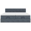 VidaXL Cadre de lit ottoman avec matelas gris fonc&eacute; 180x200cm velours