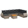vidaXL Salon de jardin 9 pcs avec coussins gris r&eacute;sine tress&eacute;e