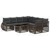 vidaXL Ensemble de canap&eacute; de jardin 9 pc Gris et Gris fonc&eacute; polyrotin