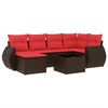 vidaXL Ensemble de canap&eacute; de jardin 7 pcs avec coussins marron r&eacute;sine tress&eacute;e