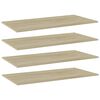 vidaXL Panneaux biblioth&egrave;que 4 pcs Ch&ecirc;ne sonoma 100x50x1,5cm Agglom&eacute;r&eacute;