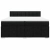 vidaXL Sommier &agrave; lattes de lit avec matelas Noir 200x200 cm Tissu
