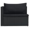 vidaXL Salon de jardin 5 pcs avec coussins r&eacute;sine tress&eacute;e noir