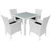 vidaXL Salon de jardin 5 pcs R&eacute;sine tress&eacute;e Blanc-cr&egrave;me