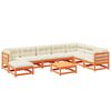 vidaXL Salon de jardin 9 pcs avec coussins marron cire bois pin massif