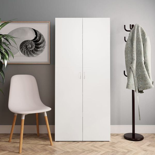 vidaXL Armoire &agrave; chaussures Blanc 80 x 35,5 x 180 cm Bois d'ing&eacute;nierie