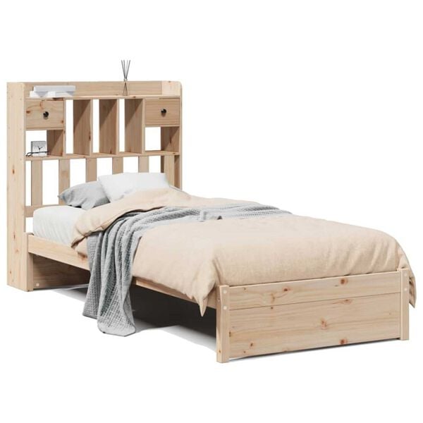 vidaXL Lit biblioth&egrave;que sans matelas 100x200 cm bois massif de pin