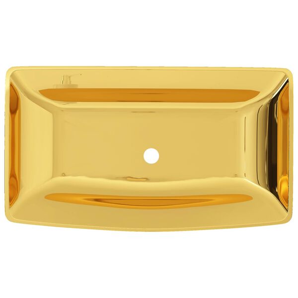 vidaXL Lavabo 71 x 38 x 13,5 cm Céramique Doré