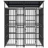 vidaXL Chenil d'ext&eacute;rieur avec toit pour chiens Acier 3,69 m&sup2;