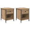 vidaXL Cabinet de chevet 2 pcs Ch&ecirc;ne artisanal 40 x 42 x 50 cm