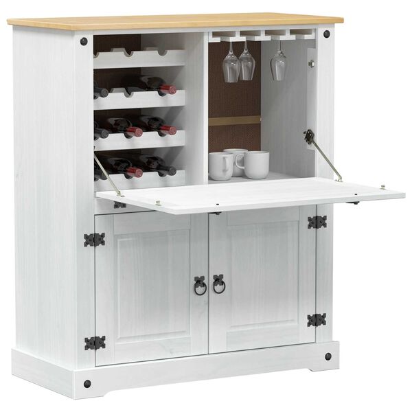 vidaXL Cabinet &agrave; vin Blanc 97 x 45 x 114 cm Pin massif