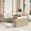 vidaXL Ensemble de canap&eacute; de jardin avec coussin 9 pcs beige et cr&egrave;me