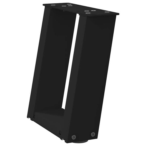 vidaXL Pieds de table basse en U 2 pi&egrave;ces Noir 30 x (30-31) cm Acier