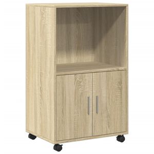 vidaXL Armoire &agrave; roulettes ch&ecirc;ne sonoma 55x40x91 cm bois d'ing&eacute;nierie