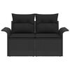 vidaXL Canapé de jardin avec coussin Noir 141 x 62 x 69 cm polyrotin