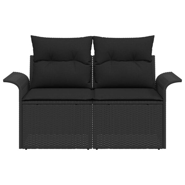 vidaXL Canapé de jardin avec coussin Noir 141 x 62 x 69 cm polyrotin