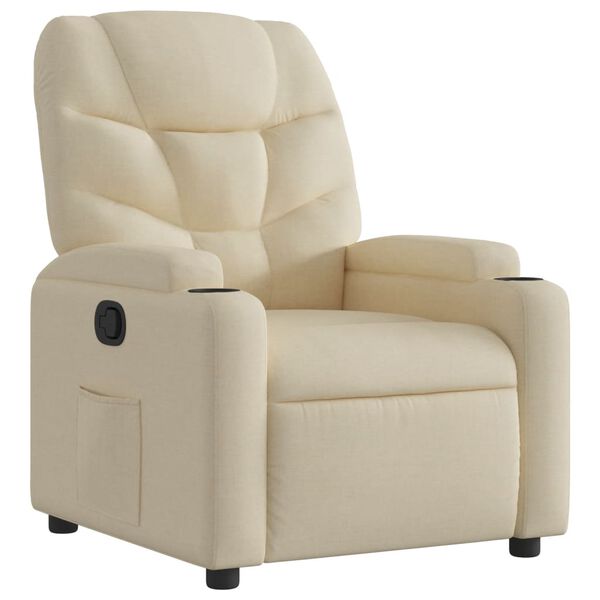vidaXL Fauteuil inclinable Cr&egrave;me Tissu