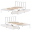 vidaXL Cadre de lit sans matelas blanc 100x200 cm bois de pin massif