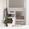 vidaXL Cadre de lit superpos&eacute; avec bureau Blanc 75 x 190 cm