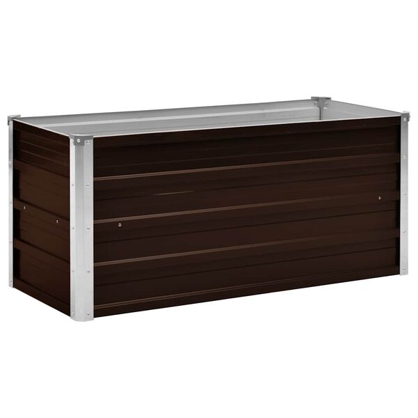 vidaXL Lit sur&eacute;lev&eacute; de jardin Marron 100x40x45 cm Acier galvanis&eacute;
