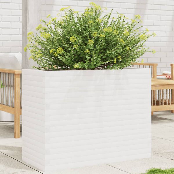 vidaXL Jardini&egrave;re blanc 90x40x68,5 cm bois de pin massif