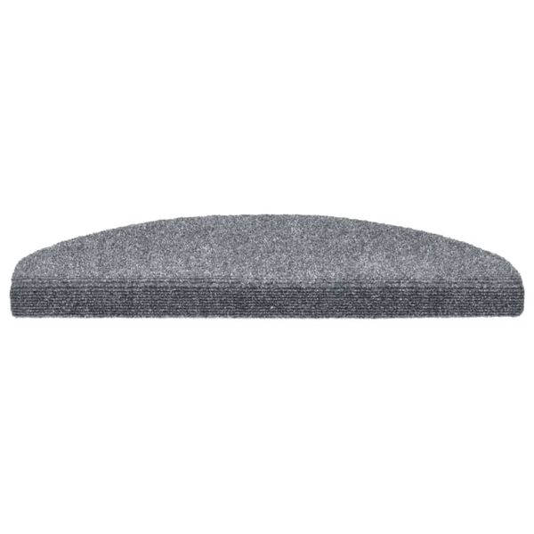 vidaXL Tapis d'escalier auto-adhésifs 15 pièces 65 x 21 x 4 cm Gris clair Demi-rond Grand