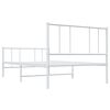 vidaXL Cadre de lit métal sans matelas et pied de lit blanc 100x190 cm