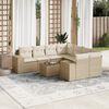 vidaXL Salon de jardin avec coussins 9 pcs beige r&eacute;sine tress&eacute;e