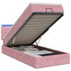 vidaXL Lit coffre avec matelas et LED Rose 100 x 200 cm Velours