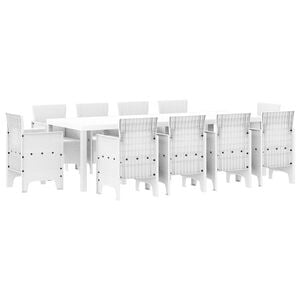 vidaXL Ensemble de salle &agrave; manger pour jardin 11 pcs Blanc