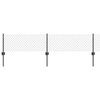 vidaXL Cl&ocirc;ture avec poteau Gris 0,4 x 10 m Acier et PVC