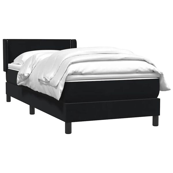 vidaXL Sommier &agrave; lattes de lit avec matelas noir 80x210 cm velours