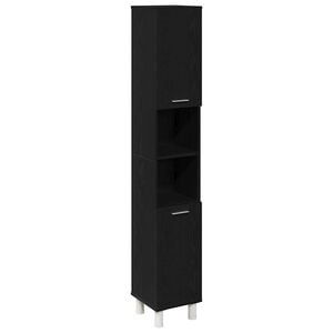 vidaXL Cabinet de salle de bain Ch&ecirc;ne noir 30 x 30 x 179 cm