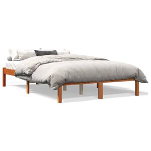 vidaXL Cadre de lit sans matelas cire marron 120x190cm bois pin massif