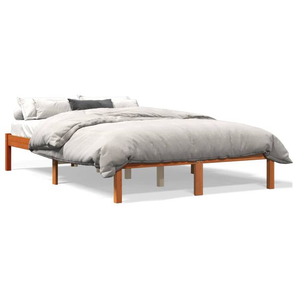 vidaXL Cadre de lit sans matelas cire marron 120x190cm bois pin massif