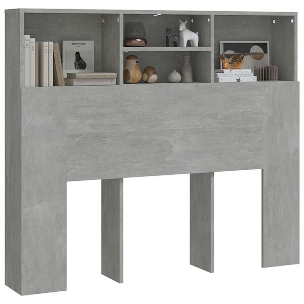 vidaXL Armoire de t&ecirc;te de lit Gris b&eacute;ton 120x19x103,5 cm