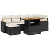 vidaXL Salon de jardin 7 pcs avec coussins noir r&eacute;sine tress&eacute;e