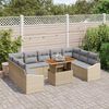 vidaXL Ensemble de canapé de jardin 10 pcs Beige Poly rotin