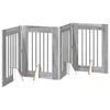 vidaXL Porte de chien pliable avec supports 4 pcs Sonoma gris 241 cm