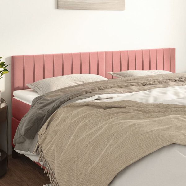 vidaXL T&ecirc;tes de lit 2 pcs Rose 80x5x78/88 cm Velours