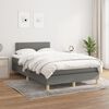 vidaXL Sommier &agrave; lattes de lit avec matelas gris fonc&eacute; 120x190cm tissu