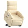 vidaXL Fauteuil inclinable de massage &eacute;lectrique Cr&egrave;me Tissu