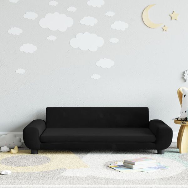 vidaXL Canap&eacute; pour enfants noir 100x54x33 cm velours