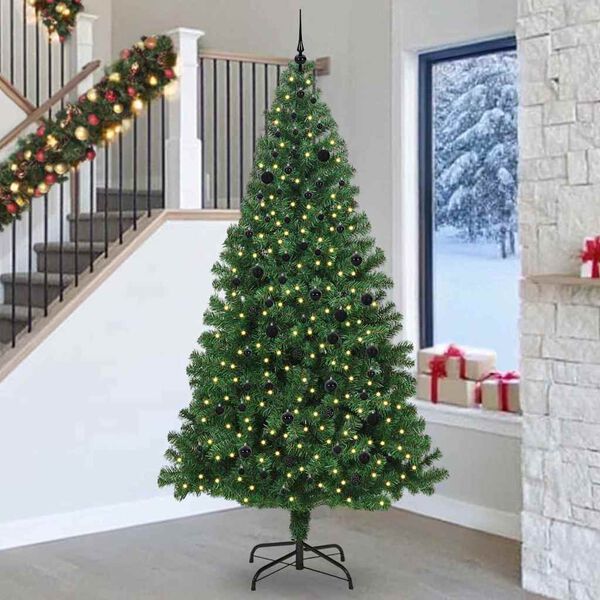 vidaXL Sapin de No&euml;l artificiel Vert 240 cm PVC, Acier et Plastique